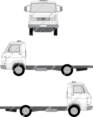 Volkswagen L80, Chasis para superestructuras, paso de rueda corto, cabina individual (1995)