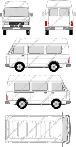 Volkswagen LT 28, minibus, high roof, short wheelbase (1975)