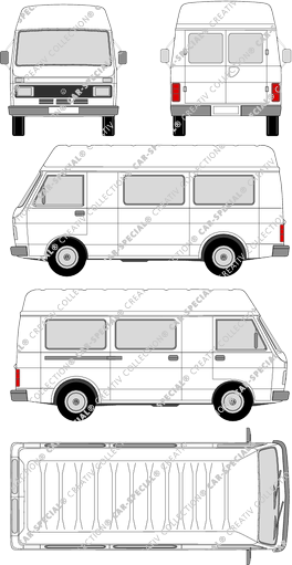 Volkswagen LT 28, Kleinbus, tetto alto, empattement long (1975)