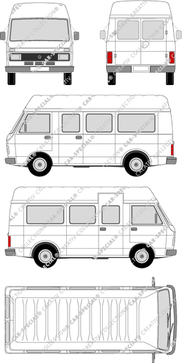 Volkswagen LT 28, bus, high roof, long wheelbase (1975)
