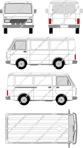 Volkswagen LT 28, van/transporter, short wheelbase, rear window (1975)