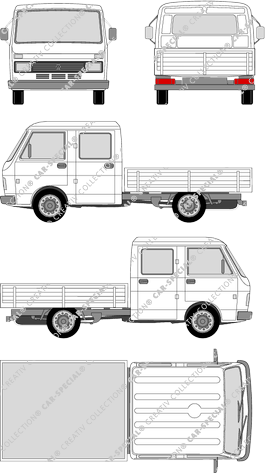 Volkswagen LT 28, Tieflader, Tieflader, Pritsche, Doppelkabine (1975)