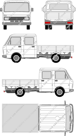 Volkswagen LT 35, pont, double cabine (1975)