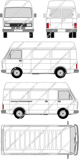 Volkswagen LT 40/45, fourgon, toit haut, Heck verglast (1975)