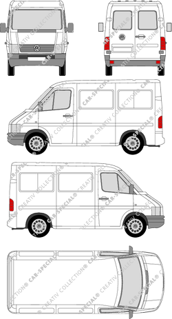 Volkswagen LT 28, furgone, vitre arrière (1996)