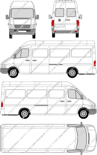 Volkswagen LT 35, van/transporter, high roof, rear window (1996)