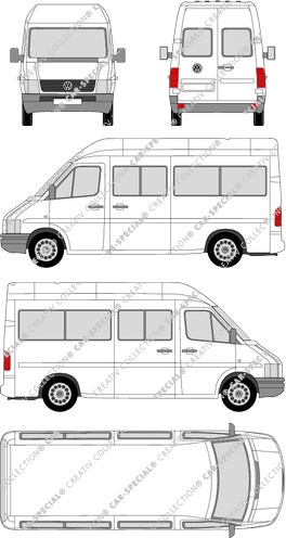 Volkswagen LT 35, Radstand 3550, Kleinbus, Hochdach (1996)