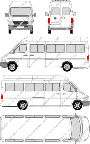 Volkswagen LT 35, Radstand 4025, microbús, tejado alto (1996)