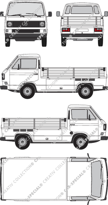 Volkswagen Transporter, T3, platform, single cab (1979)