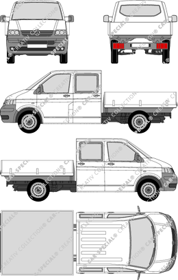 Volkswagen Transporter, T5, pont, double cabine (2003)