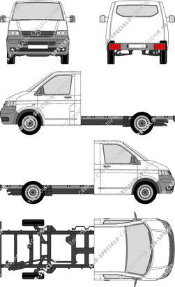 Volkswagen Transporter, T5, Chassis for superstructures, single cab (2003)