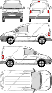 Volkswagen Caddy, fourgon, Rear Wing Doors (2004)