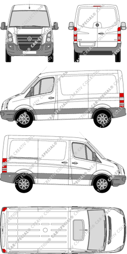 Volkswagen Crafter, Kastenwagen, Radstand kurz, Rear Wing Doors, 1 Sliding Door (2006)