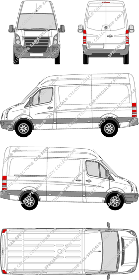 Volkswagen Crafter, Kastenwagen, Hochdach, Radstand mittel, Rear Wing Doors, 1 Sliding Door (2006)