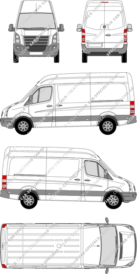 Volkswagen Crafter, Kastenwagen, Hochdach, Radstand mittel, Rear Wing Doors, 2 Sliding Doors (2006)