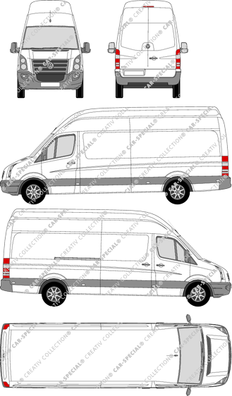 Volkswagen Crafter, Kastenwagen, Superhochdach, Radstand lang, Rear Wing Doors, 1 Sliding Door (2006)