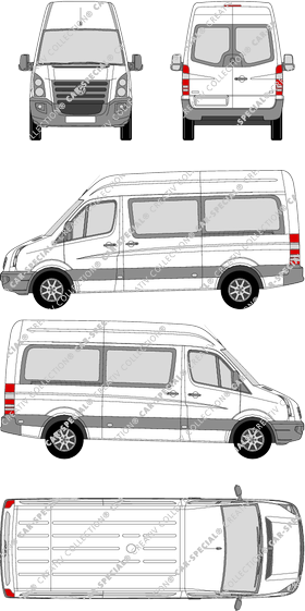 Volkswagen Crafter, camionnette, toit haut, Radstand mittel, Rear Wing Doors, 2 Sliding Doors (2006)