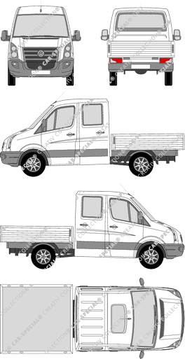 Volkswagen Crafter, pianale, empattement court, Doppelkabine (2006)