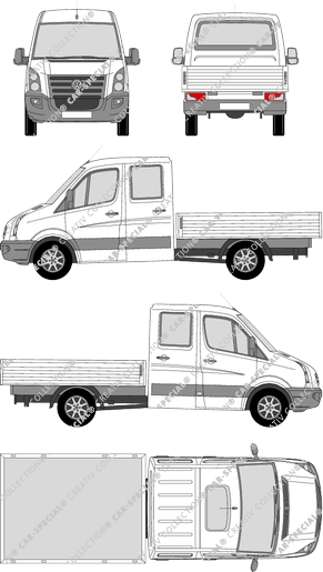 Volkswagen Crafter 35, pianale, empattement  moyen, Doppelkabine (2006)