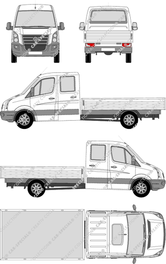 Volkswagen Crafter, pianale, empattement long, Doppelkabine (2006)