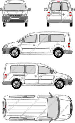 Volkswagen Caddy, Maxi, furgón, Rear Wing Doors, 1 Sliding Door (2007)