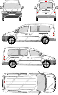 Volkswagen Caddy, Maxi, van/transporter, Rear Flap, 2 Sliding Doors (2007)