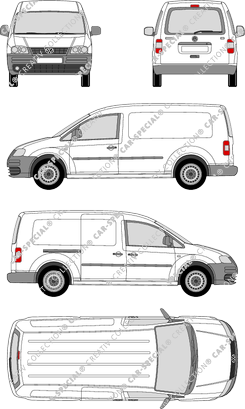 Volkswagen Caddy, Maxi, Kastenwagen, Heck verglast, Rear Flap, 1 Sliding Door (2007)