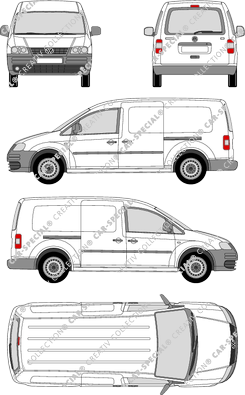 Volkswagen Caddy, Maxi, fourgon, Heck verglast, Rear Flap, 2 Sliding Doors (2007)