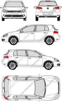 Volkswagen Golf, VI, Hatchback, 5 Doors (2008)