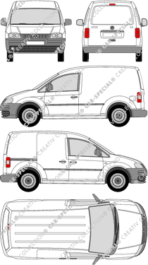 Volkswagen Caddy, furgone, Rear Flap, 1 Sliding Door (2004)