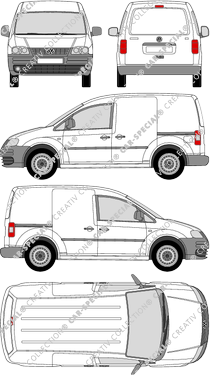 Volkswagen Caddy, van/transporter, Rear Flap, 2 Sliding Doors (2004)