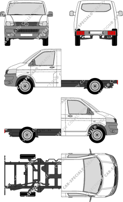Volkswagen Transporter, T5, Telaio per sovrastrutture, Einzelkabine (2009)