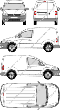 Volkswagen Caddy, van/transporter, Rear Wing Doors (2010)