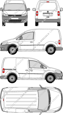 Volkswagen Caddy, van/transporter, Rear Flap, 1 Sliding Door (2010)