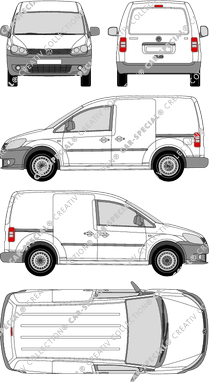 Volkswagen Caddy, van/transporter, Rear Flap, 2 Sliding Doors (2010)