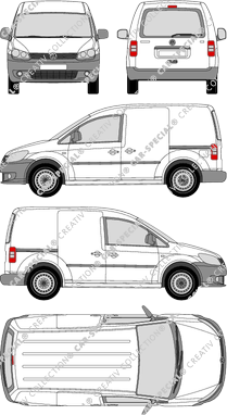 Volkswagen Caddy, van/transporter, rear window, Rear Flap, 2 Sliding Doors (2010)