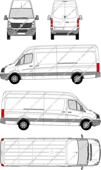 Volkswagen Crafter, Kastenwagen, Hochdach, Radstand lang, Rear Wing Doors, 2 Sliding Doors (2011)