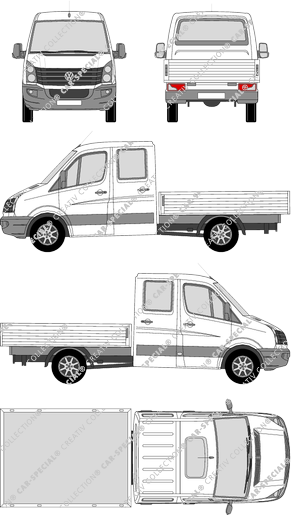 Volkswagen Crafter, platform, medium wheelbase, double cab (2011)
