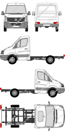 Volkswagen Crafter, Telaio per sovrastrutture, empattement court, Einzelkabine (2011)