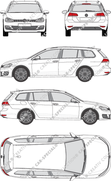 Volkswagen Golf Variant station wagon, 2013–2017 (VW_417)