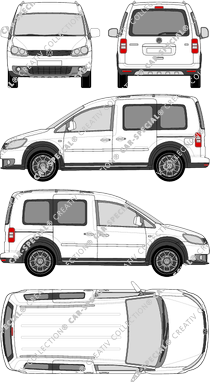 Volkswagen Caddy Cross, Cross, van/transporter, Rear Flap, 2 Sliding Doors (2013)
