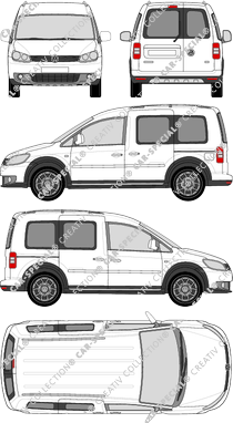 Volkswagen Caddy Cross, Cross, furgone, Rear Wing Doors, 2 Sliding Doors (2013)