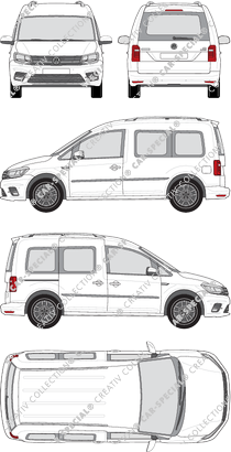 Volkswagen Caddy, Hochdachkombi, Rear Flap, 1 Sliding Door (2015)