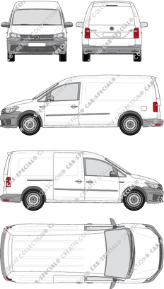 Volkswagen Caddy, Maxi, furgón, Rear Flap, 1 Sliding Door (2015)