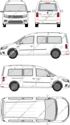 Volkswagen Caddy, Maxi, fourgon, Rear Flap, 1 Sliding Door (2015)
