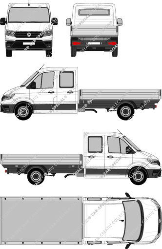 Volkswagen Crafter, pianale, empattement long, Doppelkabine (2017)