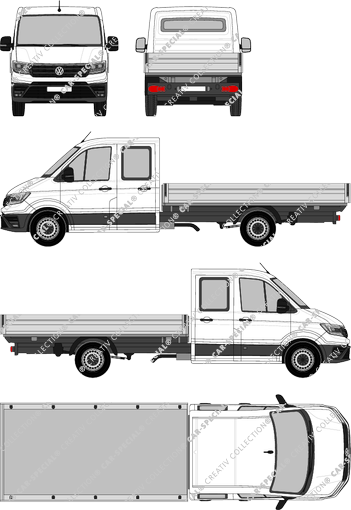 Volkswagen Crafter, pont, Radstand lang mit Überhang, double cabine (2017)