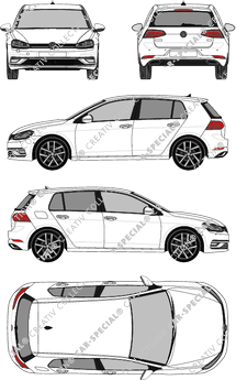 Volkswagen Golf Hatchback, 2017–2019 (VW_598)