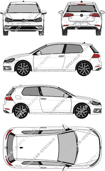 Volkswagen Golf Hatchback, 2017–2019 (VW_599)