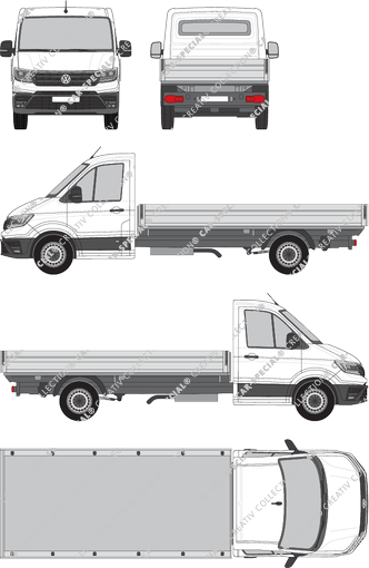 Volkswagen Crafter, catre, paso de rueda largo, cabina individual (2017)